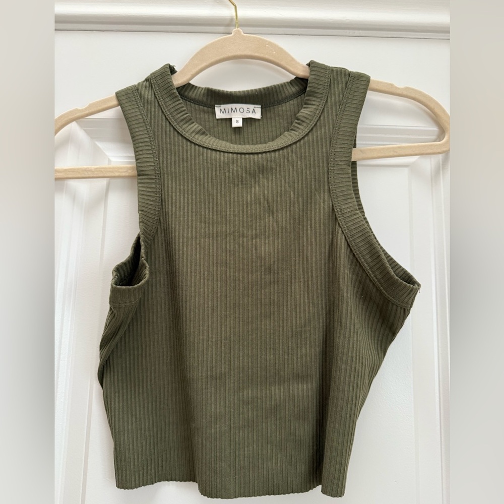 Mimosa Olive Ribbed Tank Top